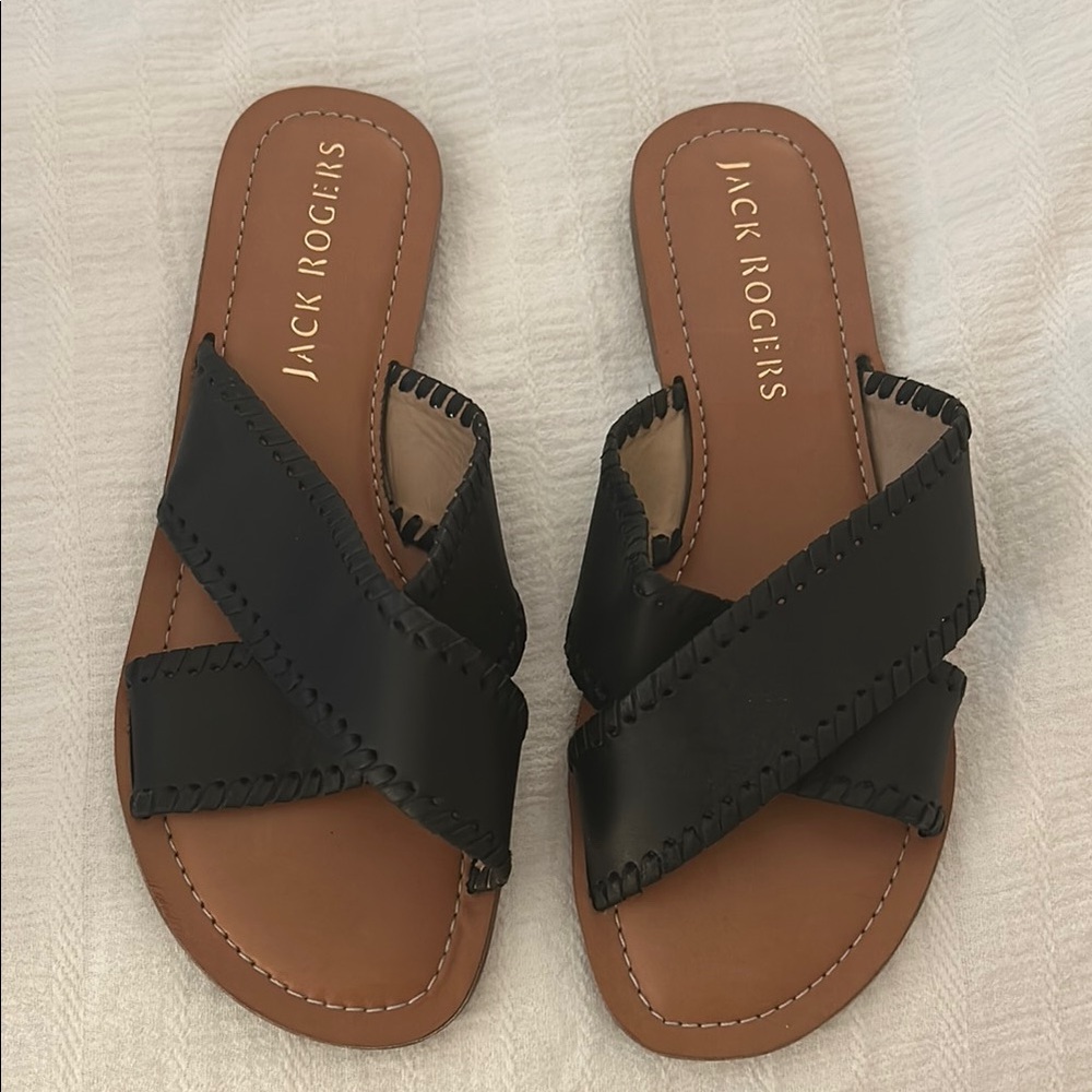 Jack Rogers Women's Black Slide Sandals